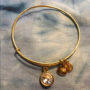 Alex And Ani Gold Bracelet Silver Crystal Jewel